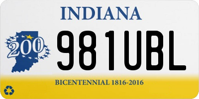 IN license plate 981UBL