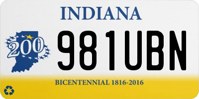 IN license plate 981UBN