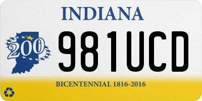 IN license plate 981UCD