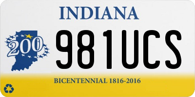 IN license plate 981UCS