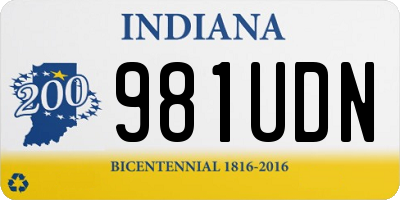 IN license plate 981UDN