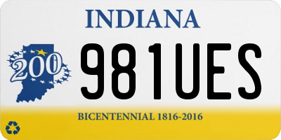 IN license plate 981UES