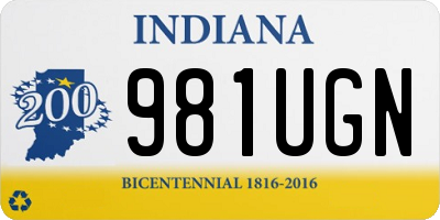 IN license plate 981UGN