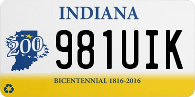 IN license plate 981UIK