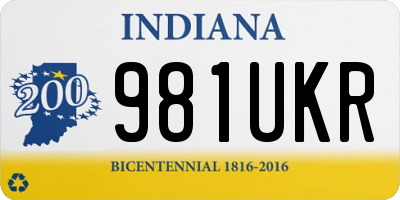 IN license plate 981UKR