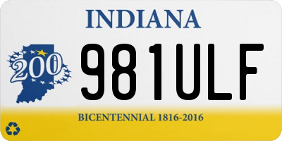 IN license plate 981ULF