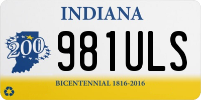 IN license plate 981ULS