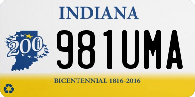 IN license plate 981UMA