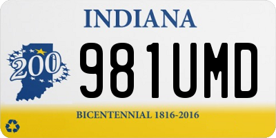 IN license plate 981UMD
