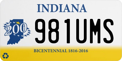 IN license plate 981UMS