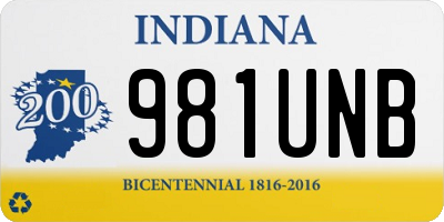 IN license plate 981UNB