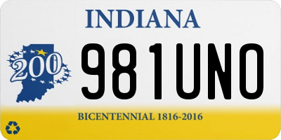IN license plate 981UNO