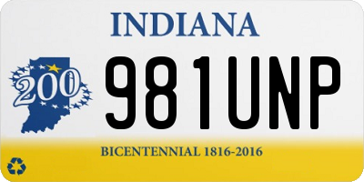 IN license plate 981UNP