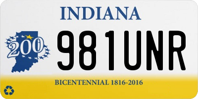 IN license plate 981UNR