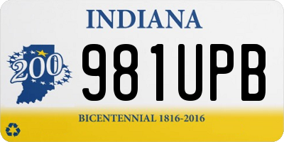 IN license plate 981UPB