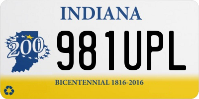 IN license plate 981UPL