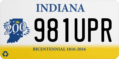 IN license plate 981UPR