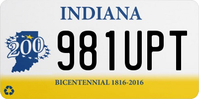 IN license plate 981UPT