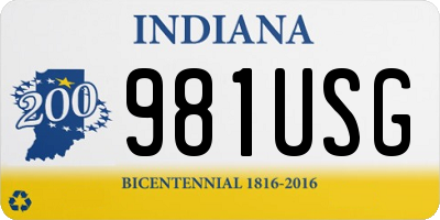 IN license plate 981USG
