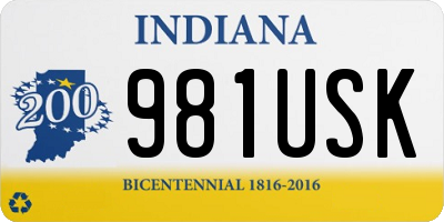 IN license plate 981USK