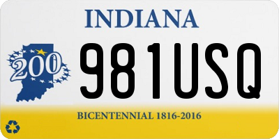 IN license plate 981USQ