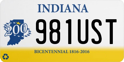 IN license plate 981UST