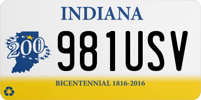 IN license plate 981USV