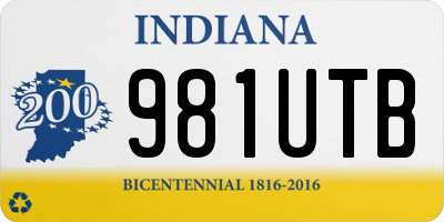 IN license plate 981UTB