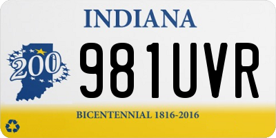IN license plate 981UVR
