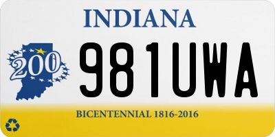 IN license plate 981UWA