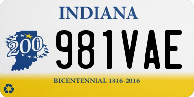 IN license plate 981VAE