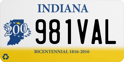 IN license plate 981VAL