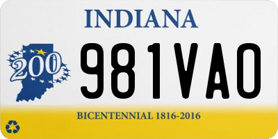 IN license plate 981VAO