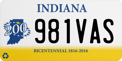 IN license plate 981VAS