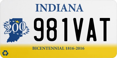 IN license plate 981VAT