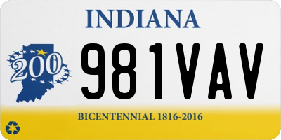 IN license plate 981VAV