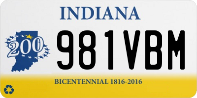 IN license plate 981VBM