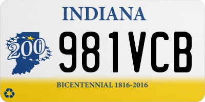 IN license plate 981VCB