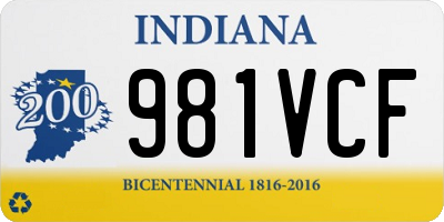 IN license plate 981VCF