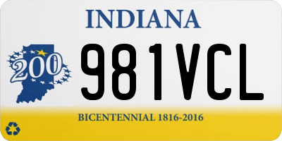 IN license plate 981VCL