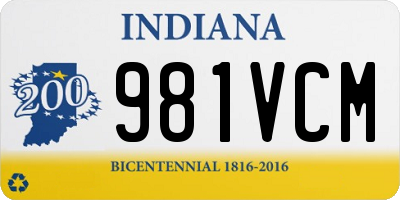 IN license plate 981VCM