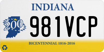 IN license plate 981VCP
