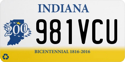 IN license plate 981VCU