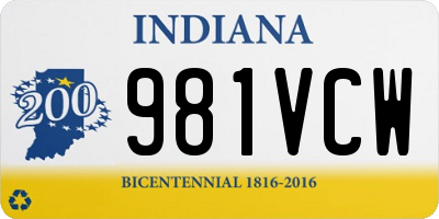 IN license plate 981VCW