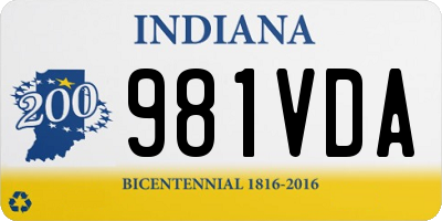 IN license plate 981VDA