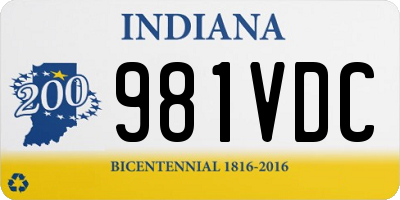 IN license plate 981VDC