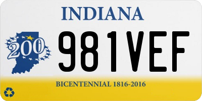 IN license plate 981VEF