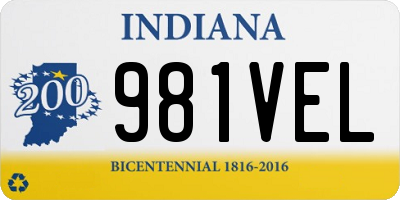 IN license plate 981VEL