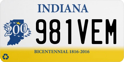 IN license plate 981VEM