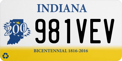 IN license plate 981VEV